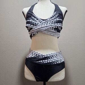 Modern Black and White Bikini Set